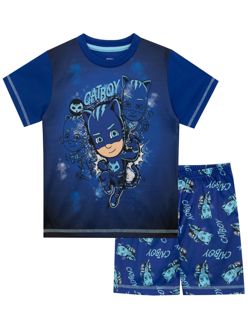 PJMASKS بي جي ماسكس بيجاما قصيرة للأولاد من كات بوي باللون الأزرق مقاس 10 - Image 1
